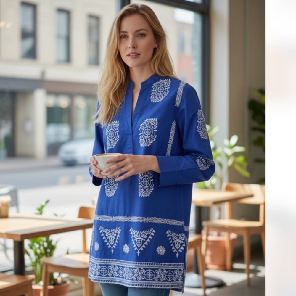 NWT  ZARA BLOUSE WITH CONTRASTING EMBROIDERY BOHEMIAN BLOGGERS FAV